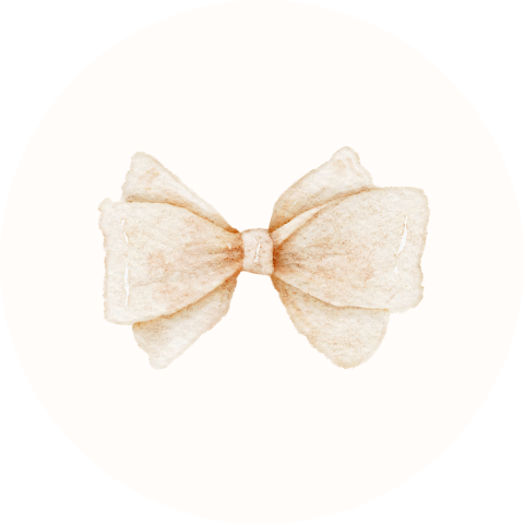 Sluitsticker met beige strik