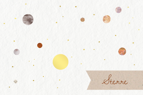 Trendy geboortekaart met planeten