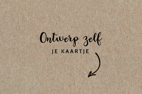 Blanco liggend echt kraft geboortekaartje