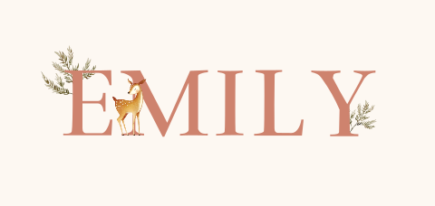 Lief geboortekaartje meisje met hertje en takjes