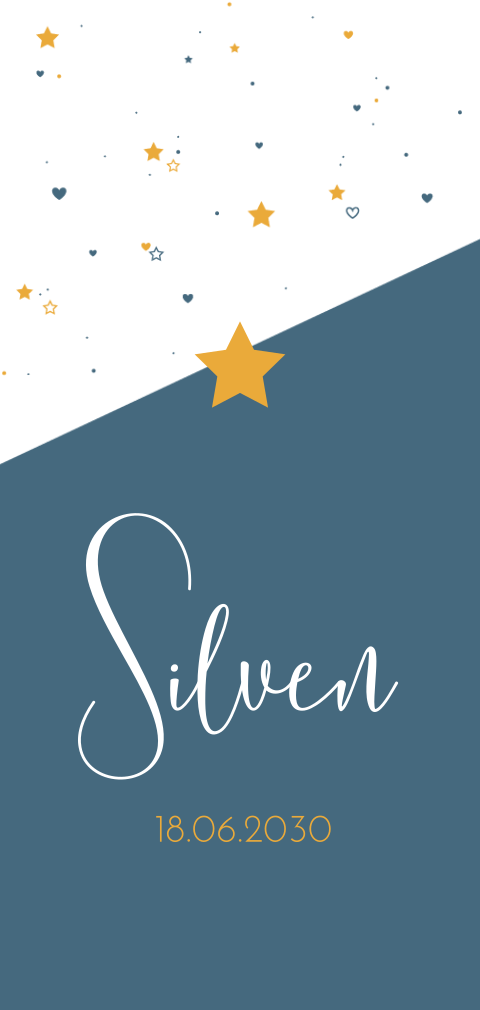Stoere babykaart jongen met sterren