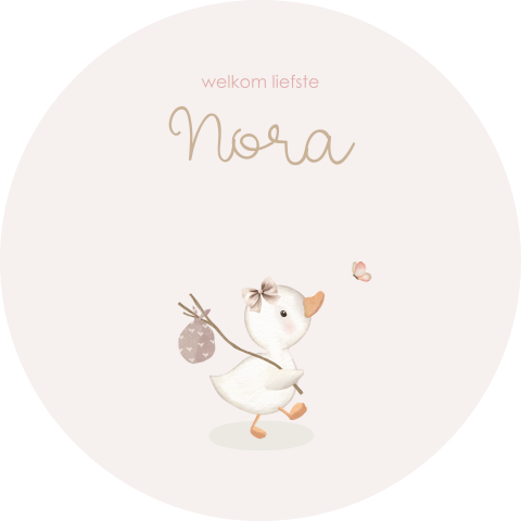 Raamsticker rond meisje met eendje