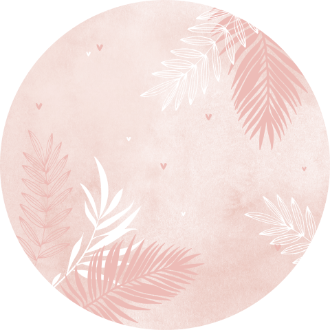 Lieve behangcirkel met velvet-look, takjes en hartjes