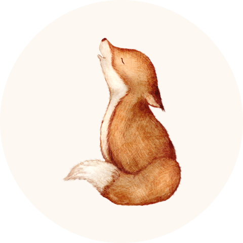 Sluitsticker illustratie vosje