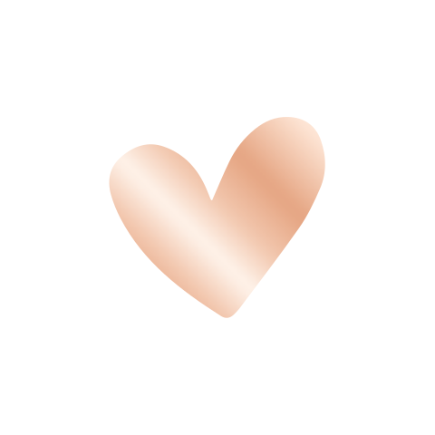 Sluitsticker lief roségoudfolie hartje