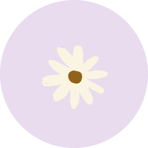 Sluitsticker lila met madelief