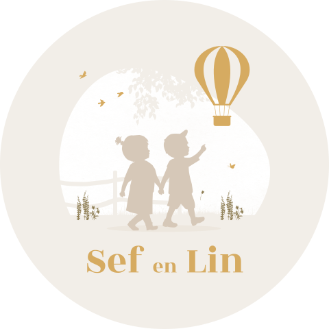 Raamsticker met silhouetjes van tweeling en luchtballon