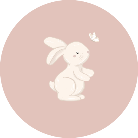 Sluitsticker roze met konijntje