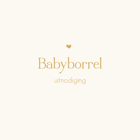 Babyborrelkaartje minimalistisch met goudlook