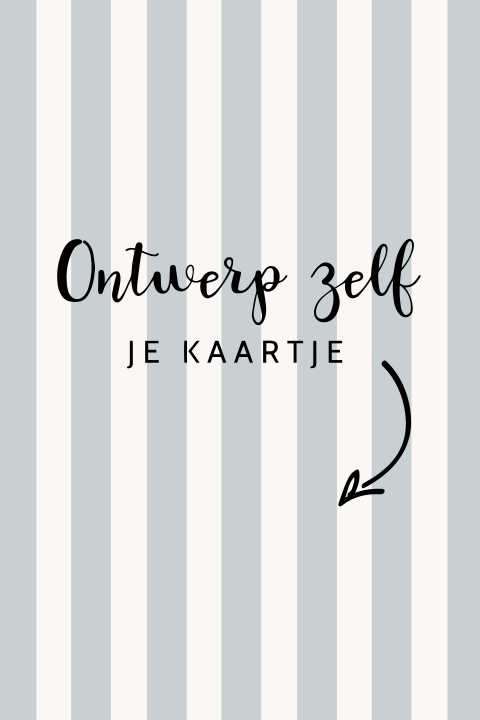 Staand geboortekaartje zelf maken met streepjespatroon