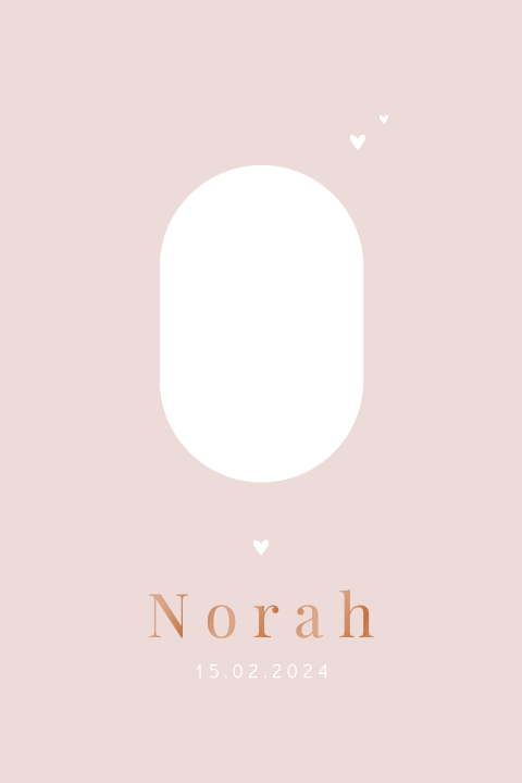 Geboortekaartje meisje met doorkijkje naar meisje op schommel