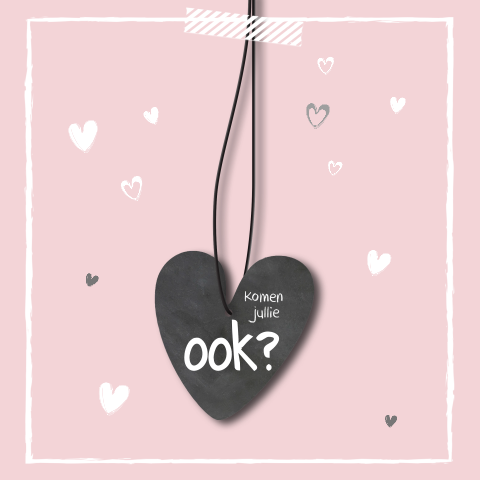 Kraamfeest uitnodiging met hartjes