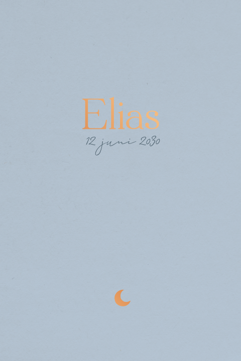 Stijlvol beige geboortekaartje jongen met koperfolie en rondhoek