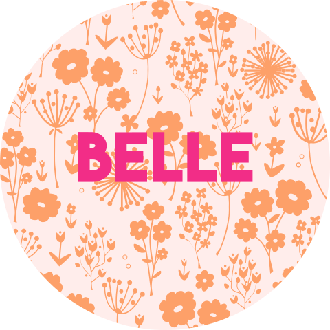 Raamsticker oranje met bloemenprint en naam