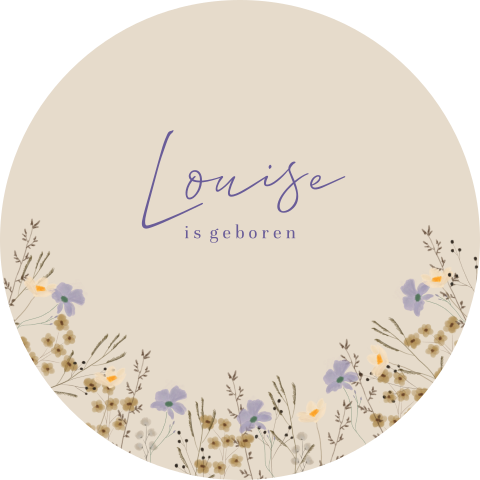 Vrolijke raamsticker met watercolour bloemen