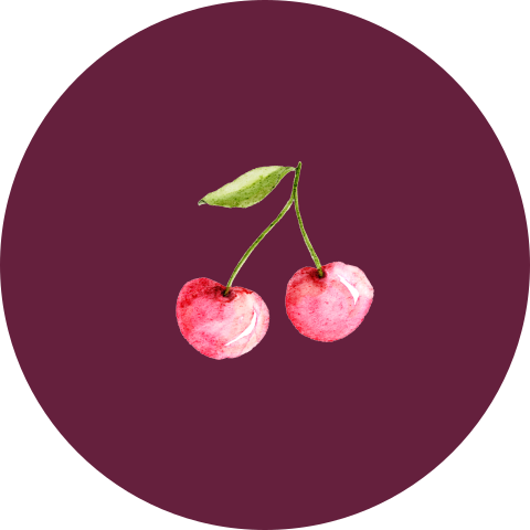 Sluitsticker paars met kersen