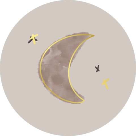 Sluitsticker taupekleurig met maantje