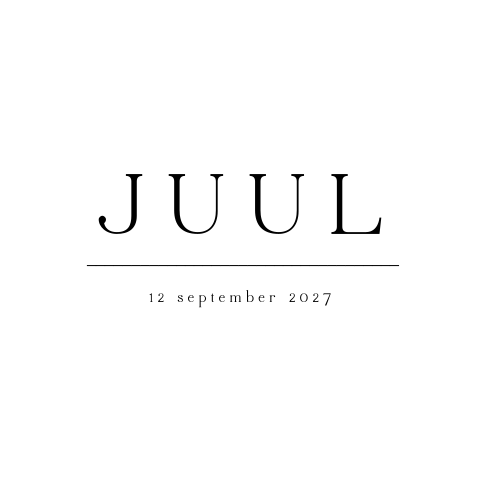 Minimalistisch geboortekaartje voor meisje met zwarte typografie
