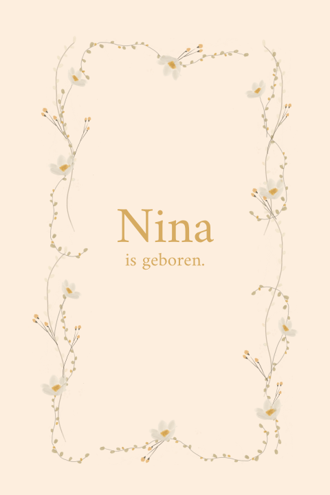 Mooie raamsticker met watercolour bloemenkrans