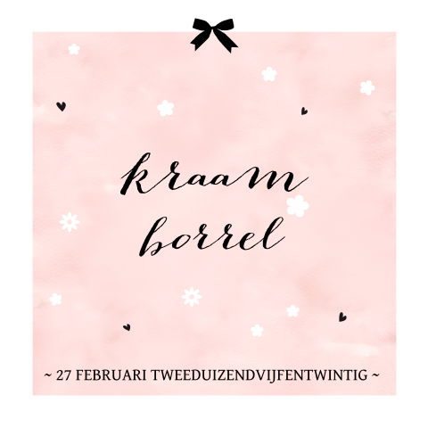 Kraamborrel uitnodiging met typografie voor een meisje