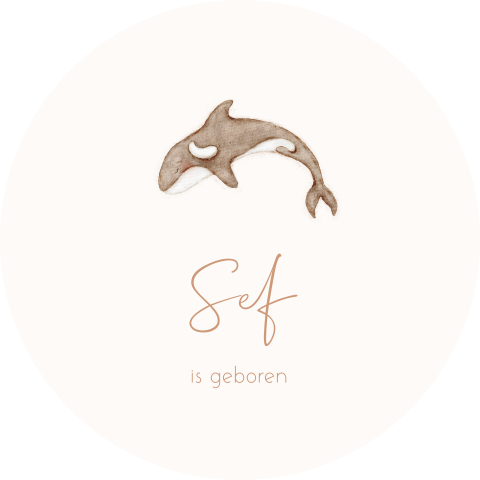 Prachtige raamsticker met watercolour orka