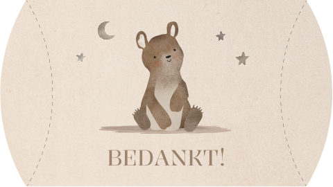 Gondeldoosje doopsuiker met lief beertje, sterren en maan