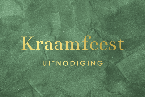 Kraamfeest kaartje met groen velvet-look en goudfolie