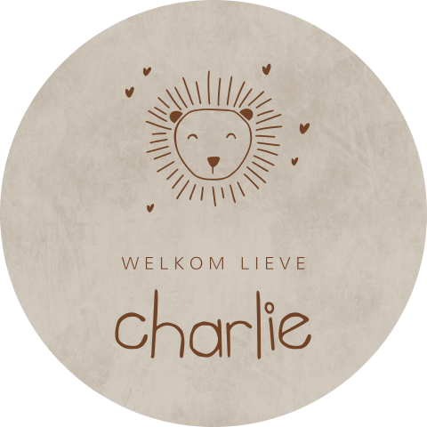 Beige raamsticker met leeuwtje