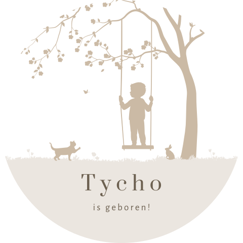 Mooie raamsticker met silhouet van jongen op schommel