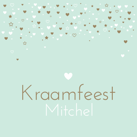 Hippe kraamborrelkaart met sterren en hartjes