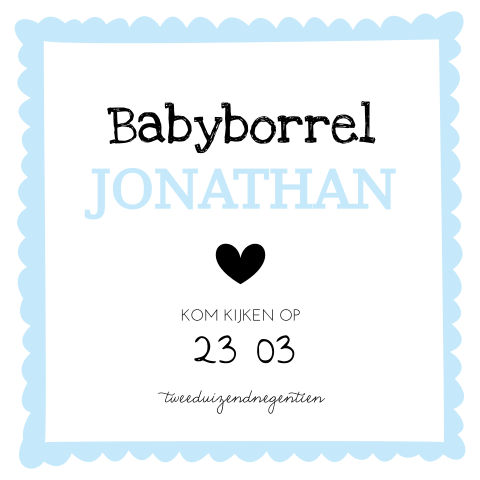 Trendy kraamborrelkaartje voor jongetje