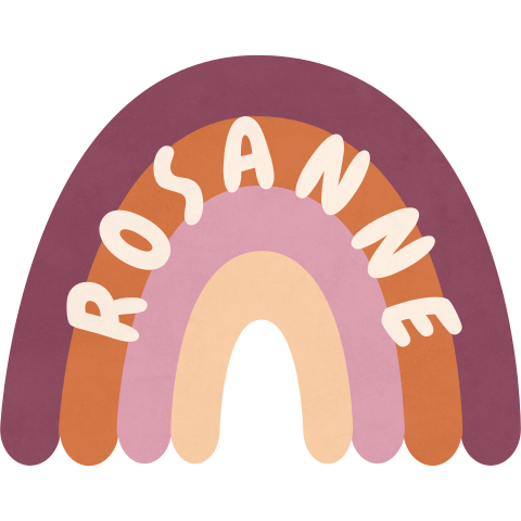 Lief geboortekaartje met regenboogvorm