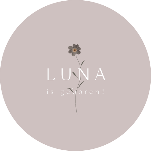 Raamsticker rond paars met bloemetje