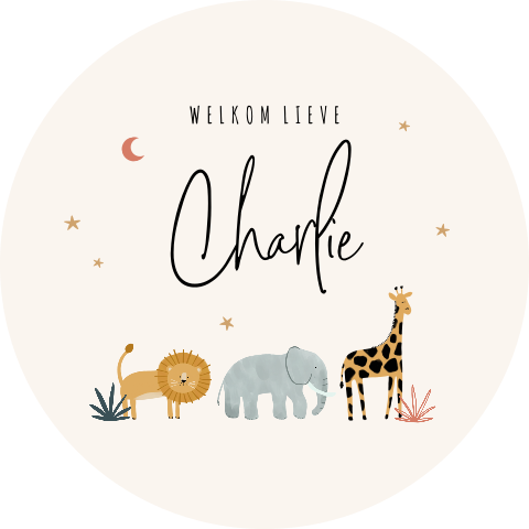 Raamsticker met dieren, maan en sterren