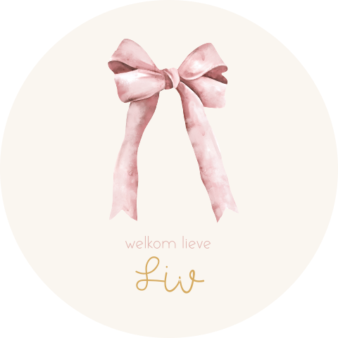 Raamsticker roze strik