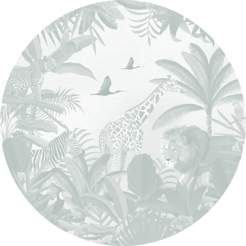 Avontuurlijke behangcirkel met jungle thema voor de babykamer