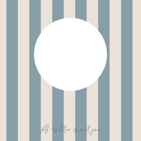 Streepjes-geboortekaartje met doorkijkje