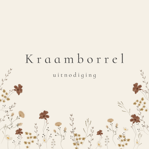 Kraamborrel uitnodiging klassiek met veldbloemen