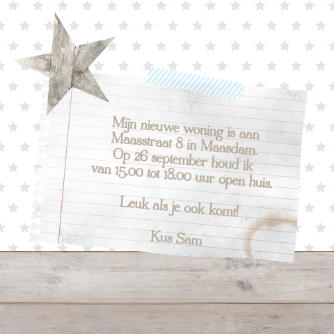 Stoere babyborrel uitnodiging