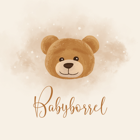 Kraamfeest uitnodiging met watercolour en beertje