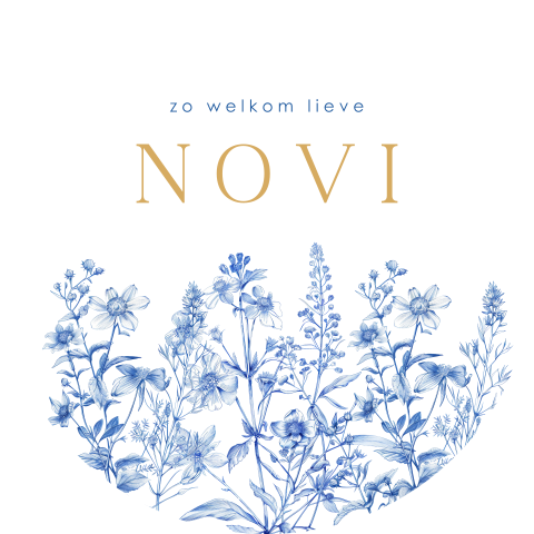 Delfts blauw tuinbord met bloemen