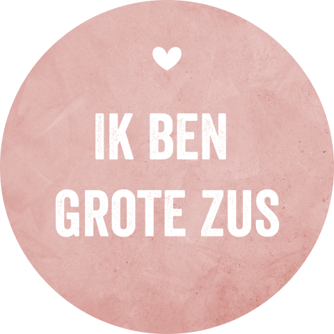 Sluitsticker met roze velvet-look en hartje