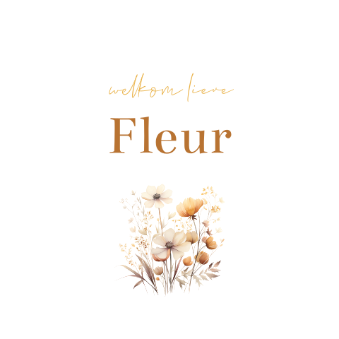 Label rond met romantische bloemen