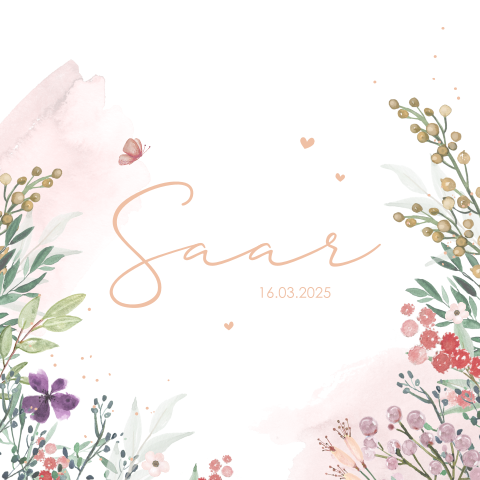 Poster met watercolour en bloemen