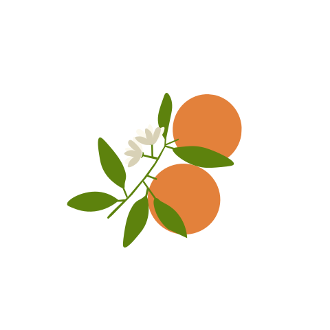 Witte sluitsticker met twee sinaasappels