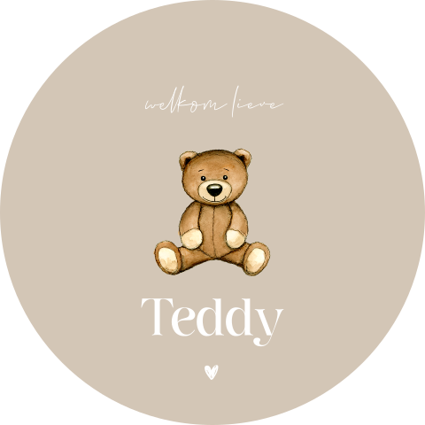 Tuinbord bruin met lief teddybeertje
