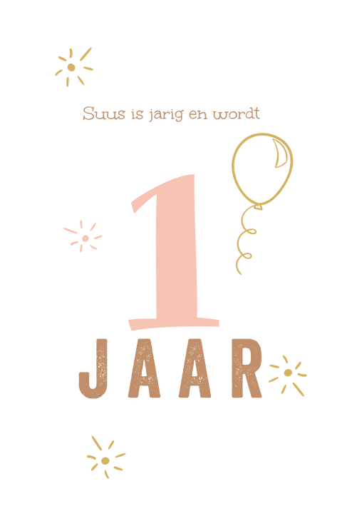 Vrolijke verjaardagsuitnodiging met gele ballon en confetti