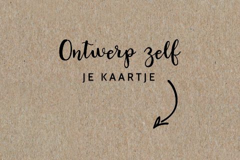 Blanco liggend echt kraft geboortekaartje