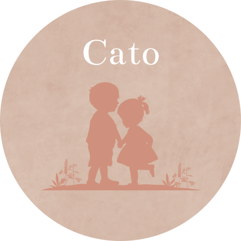 Sluitsticker met silhouetjes van zusje en broer