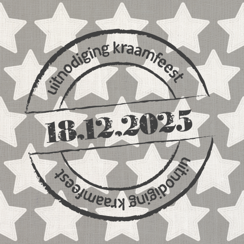 Stoer en hip kraamborrel kaartje met stempel